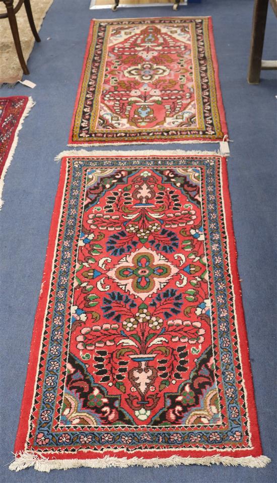 A red ground mat and another 130 x 72cm & 127 x 74cm.